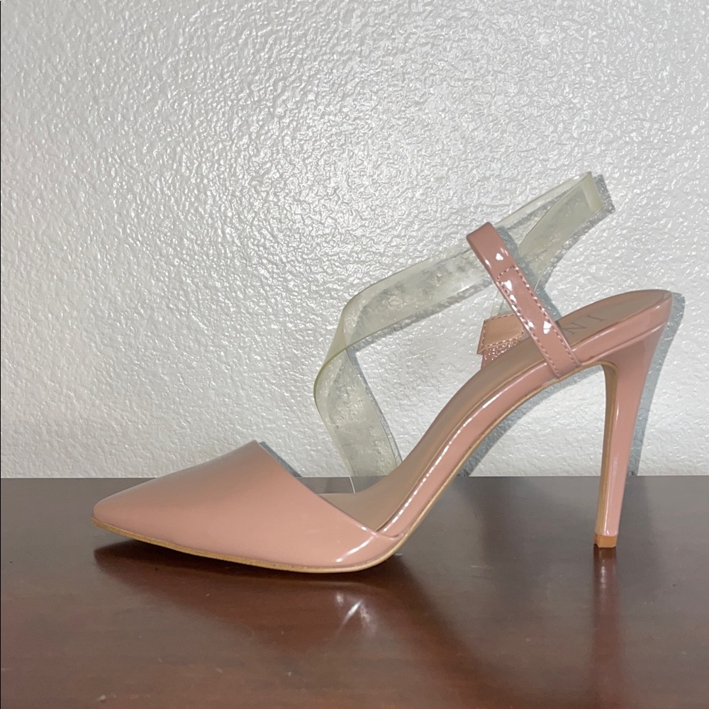 INC International Concepts Blush Patent Pointed-Toe Slingback Stiletto Pumps